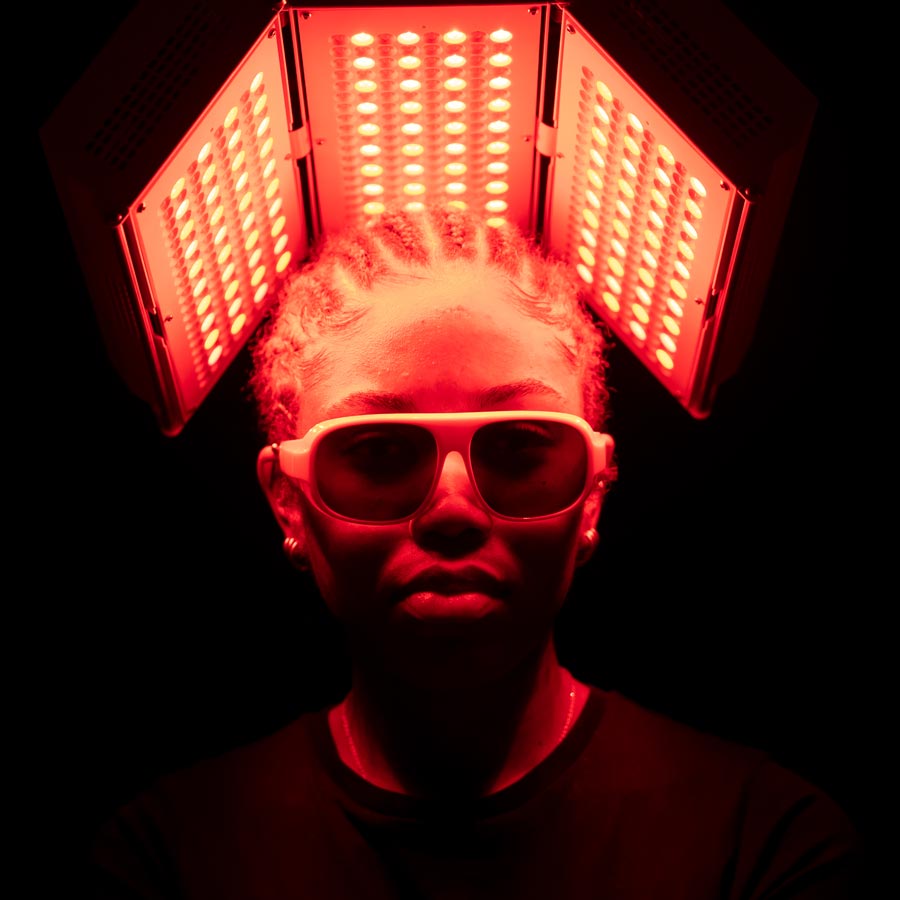 Soin led lumière rouge pour traiter l'alopécie