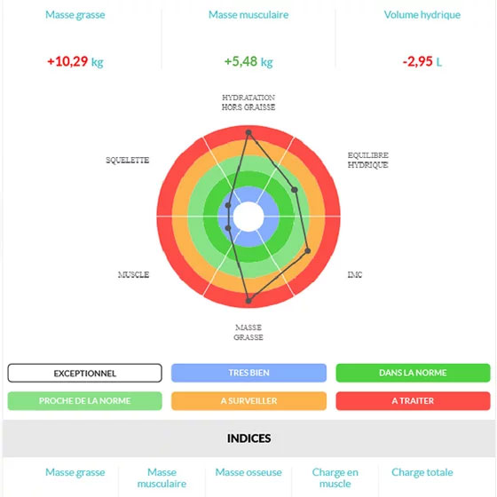 exemple de résultats d'annalyse corporelle