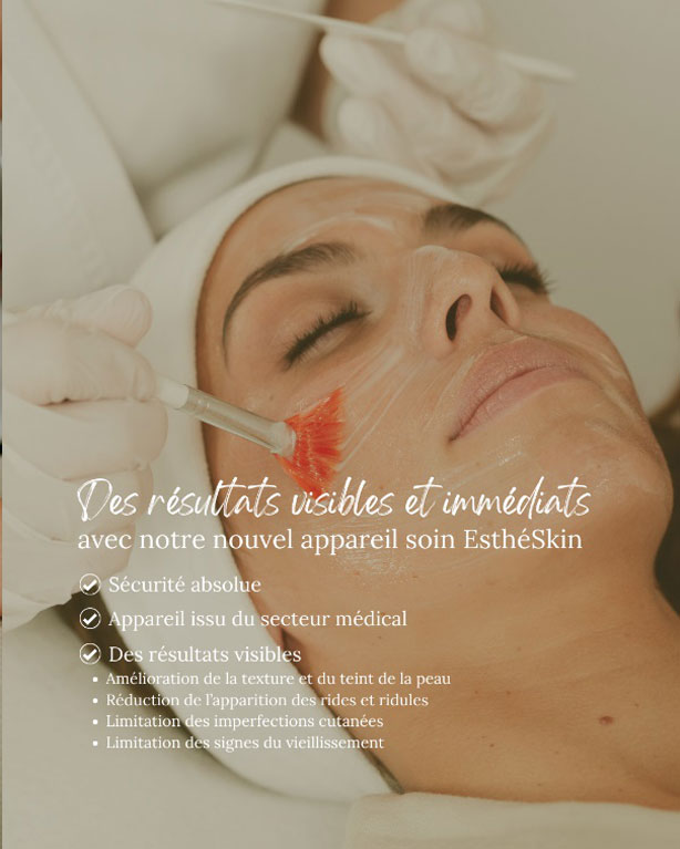 visuel pour le lancement d'une offre soin visage professionnel en institut