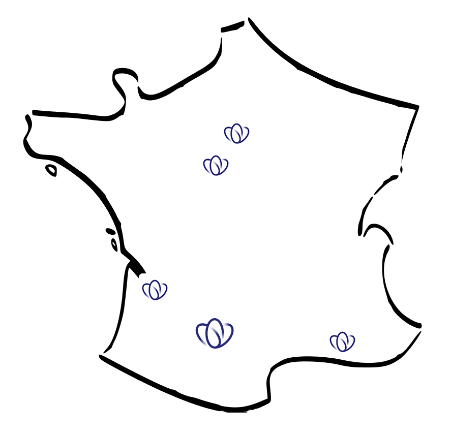 Répartition showroom Corpoderm et centres de formations Dépil'Form en france