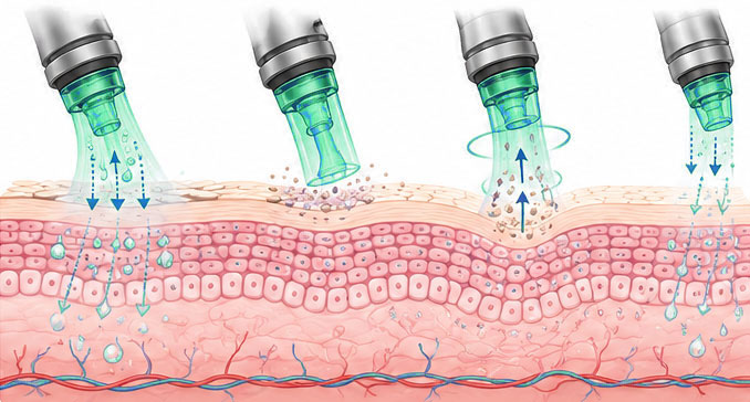 illustration du procédé de l'hydradermabrasion