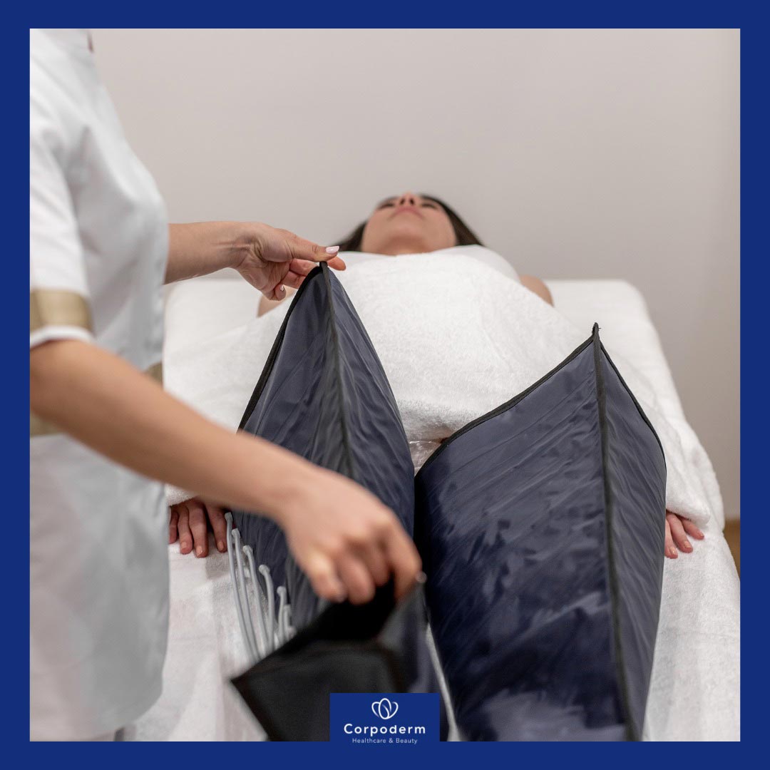 séance de soin presso esthétique avec l'appareil de pressothérapie Ipress