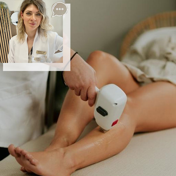 montage photo témoignage d'une esthéticienne experte de l'épilation laser