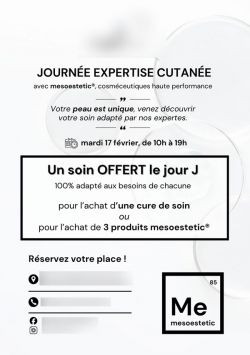 exemple d'affiche pour annoncer une action marketing de promotion des cosmétiques en institut