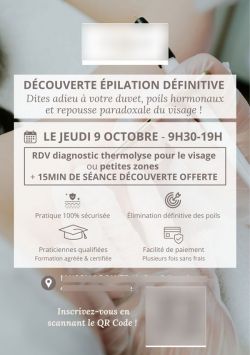 affiche journée d'animation autour de l'épilation définitive