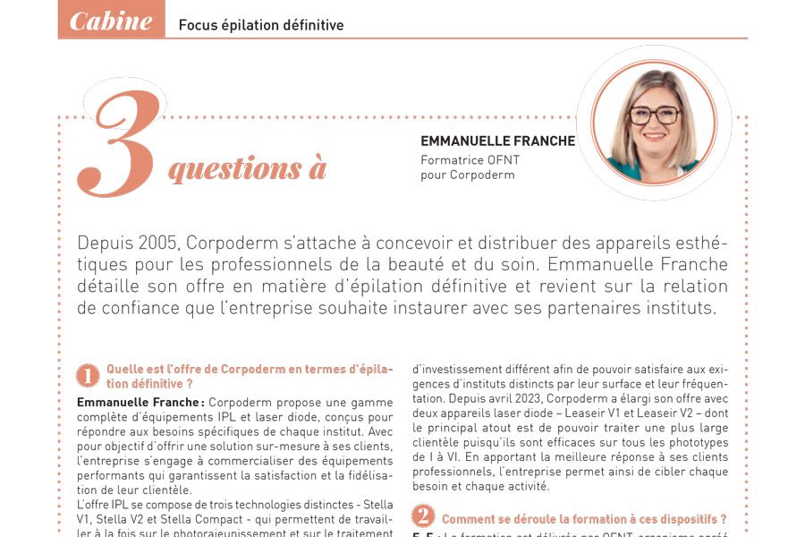 Interview Emannuelle Franche | focus épilation définitive par Beauty Forum